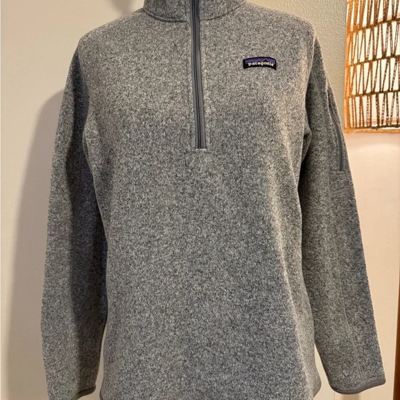 Patagonia Better Sweater Women’s Heather Gray Fleece Quarter-Zip Size L - Picture 2 of 6